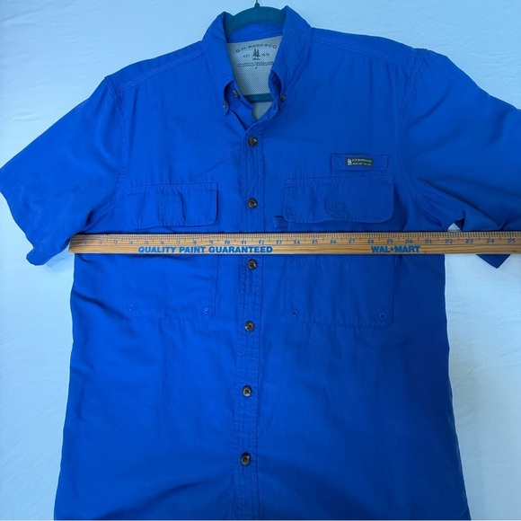 G.H. Bass & Co. Men's Blue Casual Button Sportsman’s short sleeve Shirt Medium - Picture 6 of 7